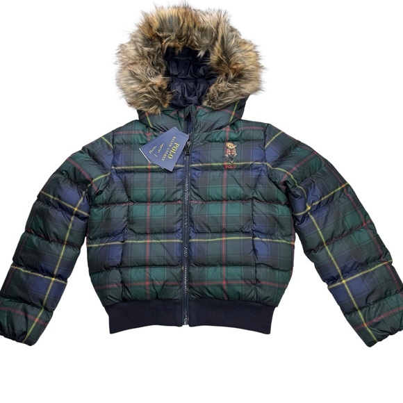 Polo Ralph Lauren Down Plaid Puffer Coat, NWT, 7 - Picture 1 of 16